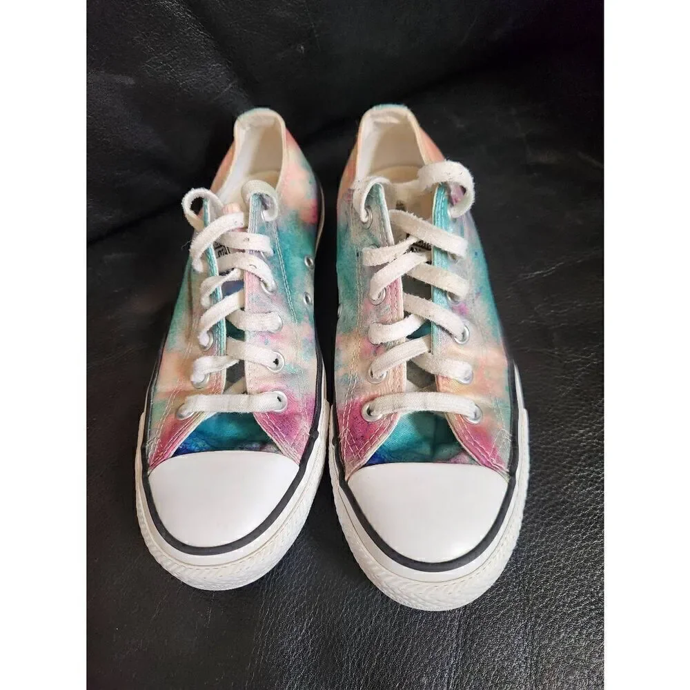 Converse Satin Women's Size 8, Men's 6, Splatter Color Galaxy Watercolor Shoes